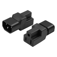 2 Pack IEC320 C14 Male to NEMA 5-15R PDU USA UPS Extension Power Plug Adapter, 5