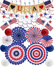 30 Pcs Patriotic Decorations for Veterans Day, 4th of July Decor LOVE USA Ban...