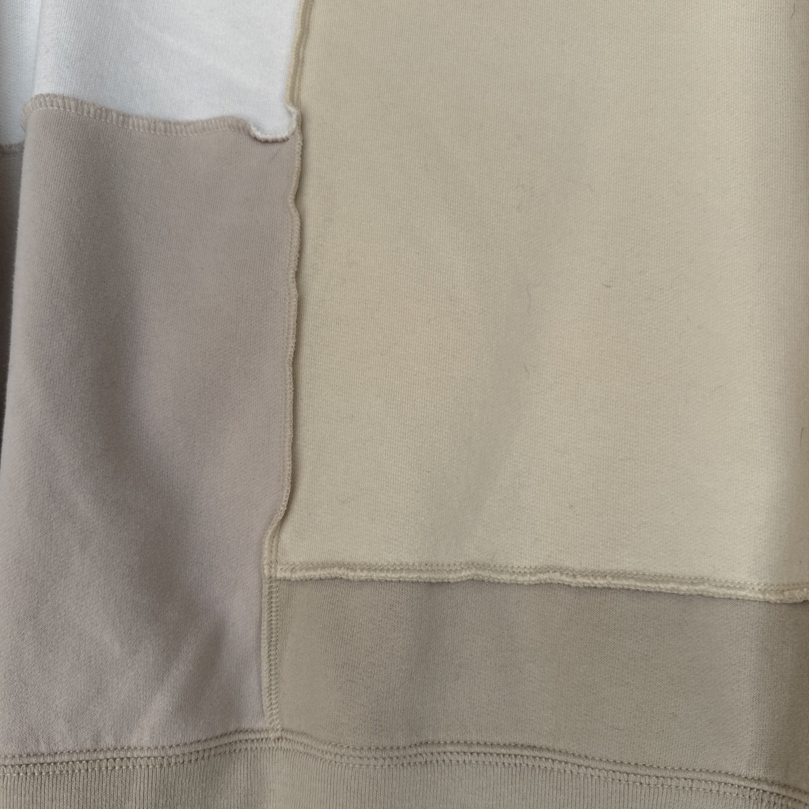 Abercrombie Neutral Beige Patchwork Crewneck Swea… - image 9