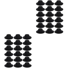 2 PCS Black Mini Top Hats Craft Snowman for Crafts Miniature Dolls Small