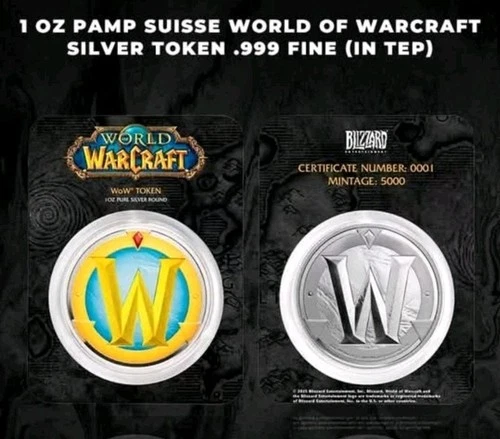 PAMP 1-oz 999.Silver World of Warcraft Proof-Like Token