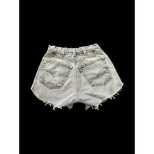 Women's Vintage Levi's Cutoff Shorts Custom Tailored USA Made Sz 26 Broke Zip