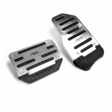 Car Non-slip Pedal Pads Set, Alloy Brake and Accelerator Pedal 2 PCS Silver
