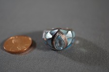 Beautiful Sterling Silver Blue Stone Ring Size 7 - 9 Grams