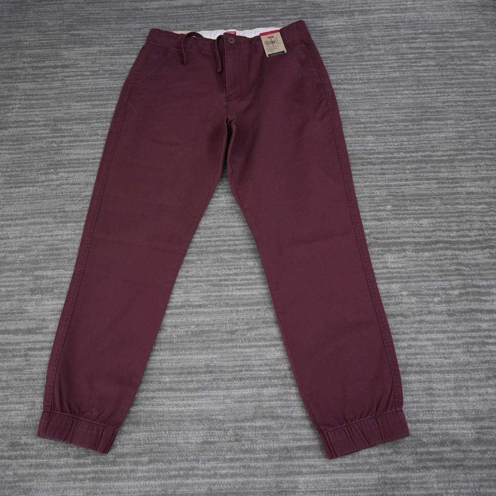 Levis XX Chino Joggers Men Maroon Burgundy Stretch Tapered Leg Pants New Medium