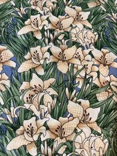 Vintage DEBBIE MUMM Fabric - Bouquets of Yellow Lillies - 1 Yard NEW