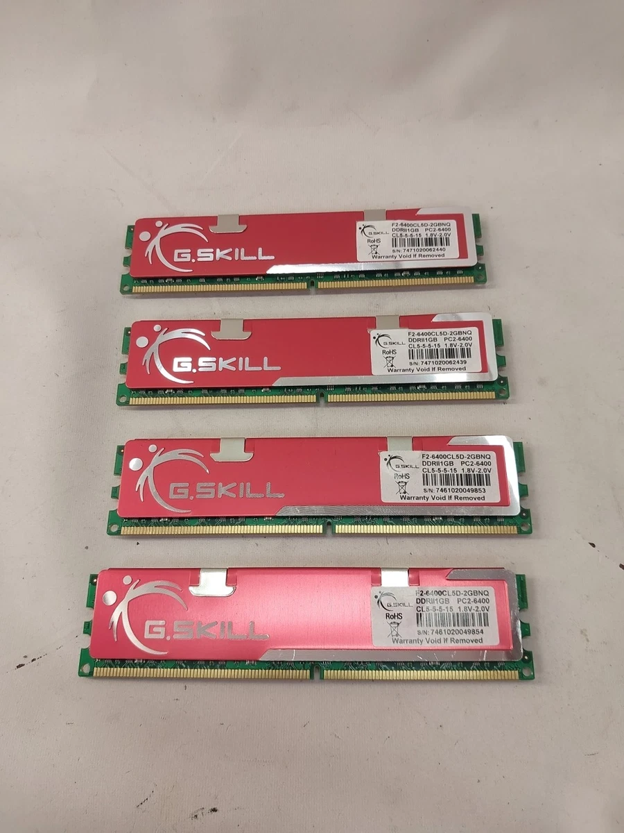 G.Skill 2GO mémoire DDR2 F2-800CL5D-4GBPQ PC2-8000 DDR2-1000 CL5-5-15