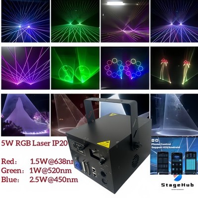 DJ Party 5W Laser Light Phone APP Control RGB Dynamic ILDA Animation Lazer Show