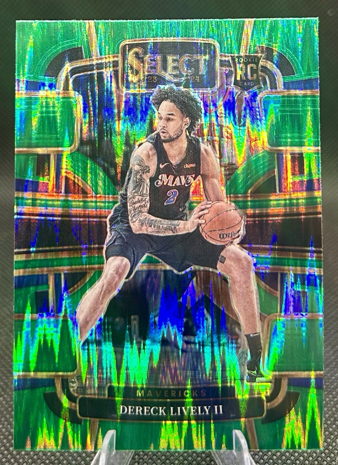2023-24 Dereck Lively Panini Select Concourse Green Shock Prizm 76 Rookie 2066