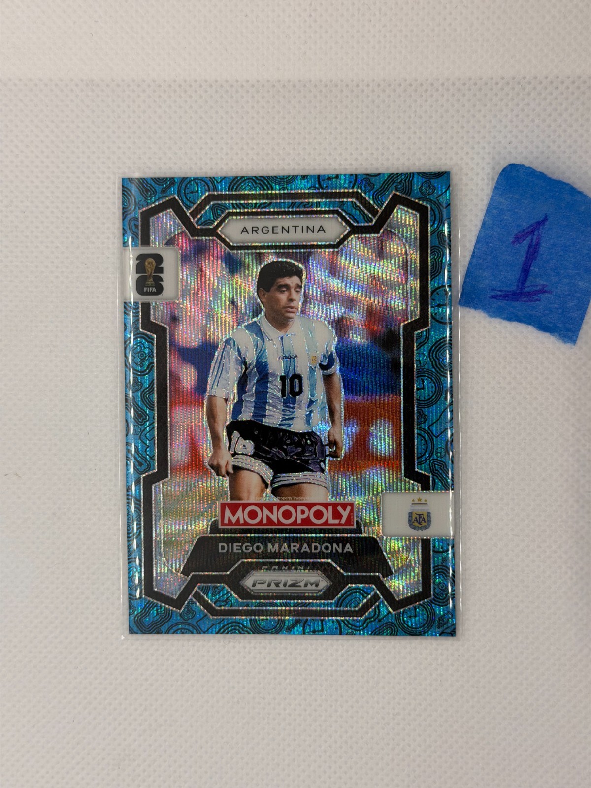 2026 Panini Prizm Monopoly Fifa World Cup Diego Maradona #3 Blue Wave Prizm (1)