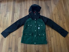 Topo Designs Jacket Women's Hooded Rain Made in USA Green and Black Size XS