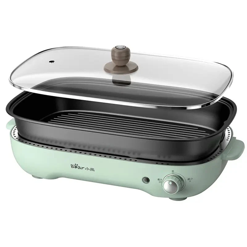 Bear Electrical BBQ Grill Pan including Hot Pot Pan/Grill Pan/6-hole Pan