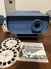 VINTAGE VIEW-MASTER ENTERTAINER PROJECTOR BLUE W/ INSTRUCTIONS And Reels TESTED