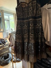 Jenny Packham Sequence & Lace Black Evening Dress