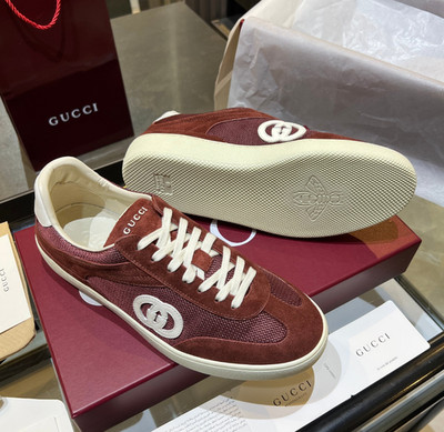 Newly packaged Gucci Lido Brown red fashionable men's casual shoes
