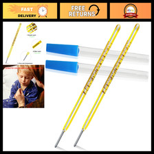 2PCS Oral Thermometer for Adults  Kids - Glass Basal  Rectal Baby Thermometer