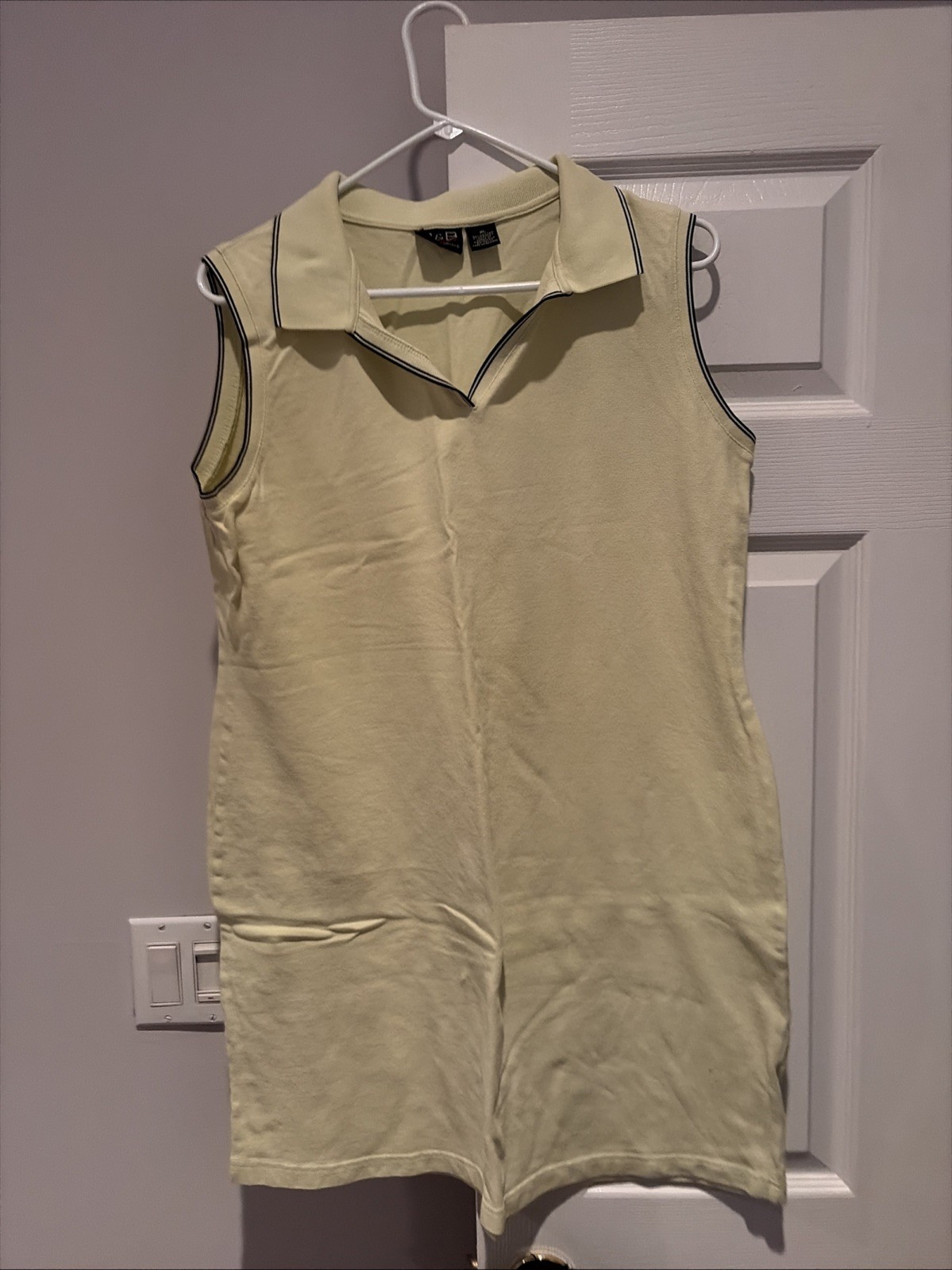 Vintage Croft & Barrow Polo Tank Dress Yellow/light Free XL Cotton/Spandex Blend