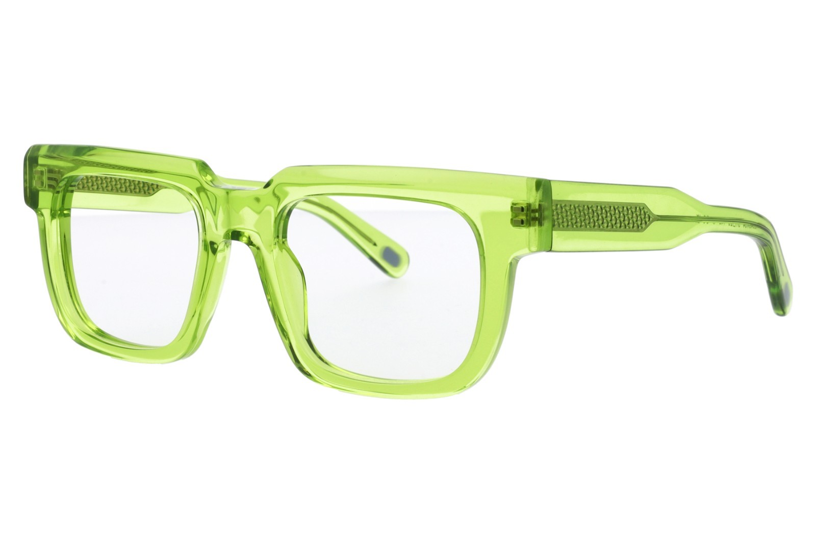 Lunettes de vue epaisse vert fluo Kartell KL049 monture optique translucide pour adulte