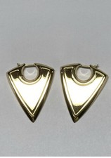 Arrow Pendant Contrasting Earrings (Gold/Silver) New Handmade Original Design