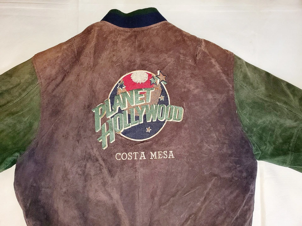 Planet Hollywood Hombres Gamuza Bomber/Chaqueta Universitaria XXXL Marrón/Verde Foto 2 de 4
