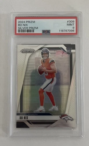 2024 Prizm Football Bo Nix Rookie Silver Prizm PSA 9 #309 Denver Broncos
