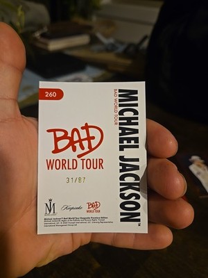 Michael Jackson Keepsake Cards BAD World Tour King Of Pop 31/87