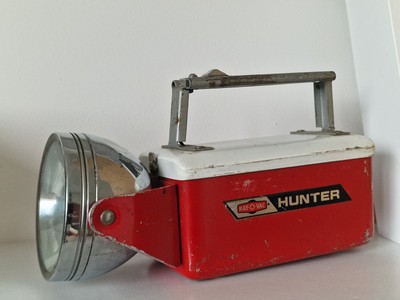 VINTAGE RAY-O-VAC HUNTER TASCHENLAMPE TORCH C/W ANLEITUNG c1950s/60s RETRO ERA