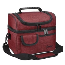 Insulated Lunch Bag for Men Double Deck Cooler Tote Leakproof Lunch Box for work