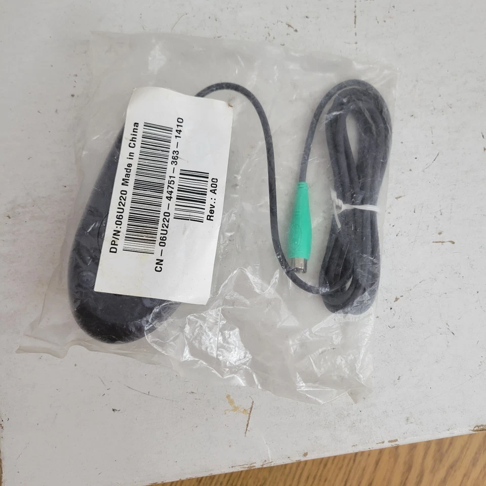 DELL Black PS/2 Scroll Wheel Wired Ball Mouse 06U220 New Sealed - Image 2 of 2