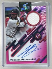 Michael Harris II 2025 Topps Pristine #PPAR-MH Pink Refractor Patch Auto /15