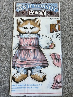 Miss Kitty Toy Works Ragtoys Cat Uncut Vintage 