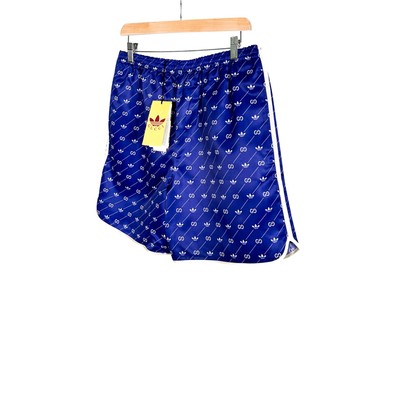正品 adidas TREFOIL MONOGRAM SHORTS ショートパンツ Gucci x Adidas GG Logo Three Stripes Trefoil Monogram Shorts
