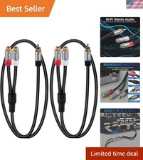 2 Pack RCA Splitter Subwoofer Stereo Audio Video Cable 1 Male to 2 Female...