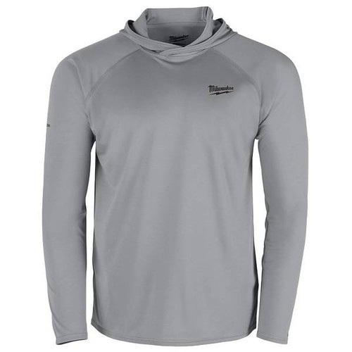 Milwaukee M550G-L WORKSKIN Hooded Sun Shirt Gray, Large