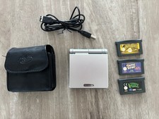 Nintendo Game Boy Advance SP - Silver - Model AGS-001 - With 3 games - Working