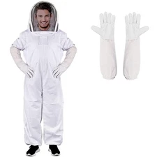 Professional Bee Suit for Men Women with Gloves, Full Body Beekeeping Suit wi...