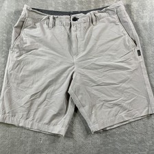 ONeill Hybrid Shorts Mens 34 Gray Striped Performance Casual Beach Summer Preppy