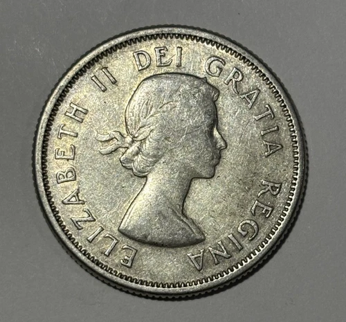 1964 Canada 25 Cents Elizabeth II - .800 Fine Silver - .1500 ASW - KM 52 - Nice