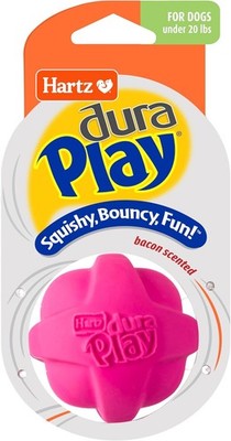 4 Pack Hartz DuraPlay Dog Toy Ball, Small, Assorted Colors, Bacon Scented