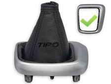 SCHALTMANSCHETTE FUR FIAT TIPO SCHALTSACK ECHTELEDER STICKEREI SCHWARZ + RAHMEN