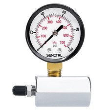 SENCTRL 0-100 Psi Gas Pressure Test Gauge, 3/4" FNPT Connection