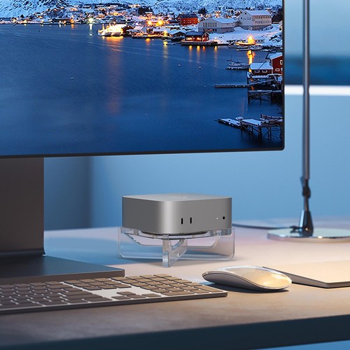Clear Acrylic Desktop Holder for Mac Mini M4/M4Pro with Optimal Airflow - Picture 11 of 17