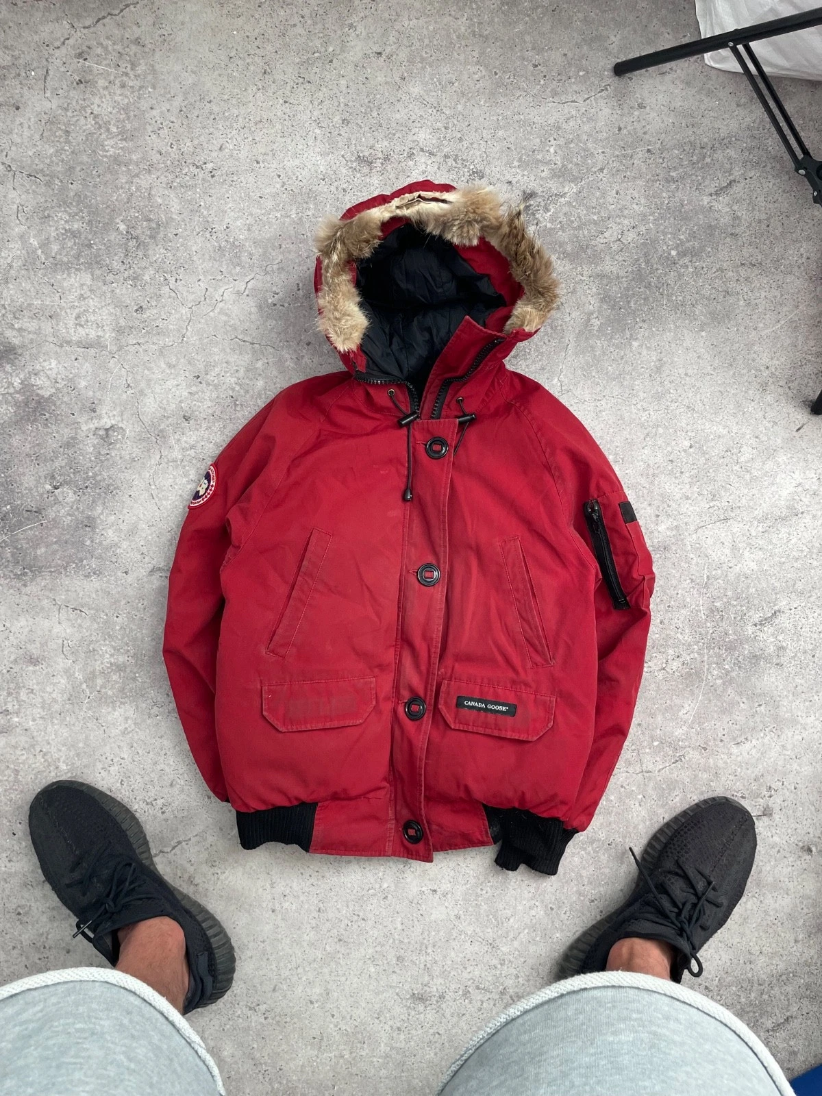 Canada Goose chilliwack giacca bomber pelliccia rossa uomo