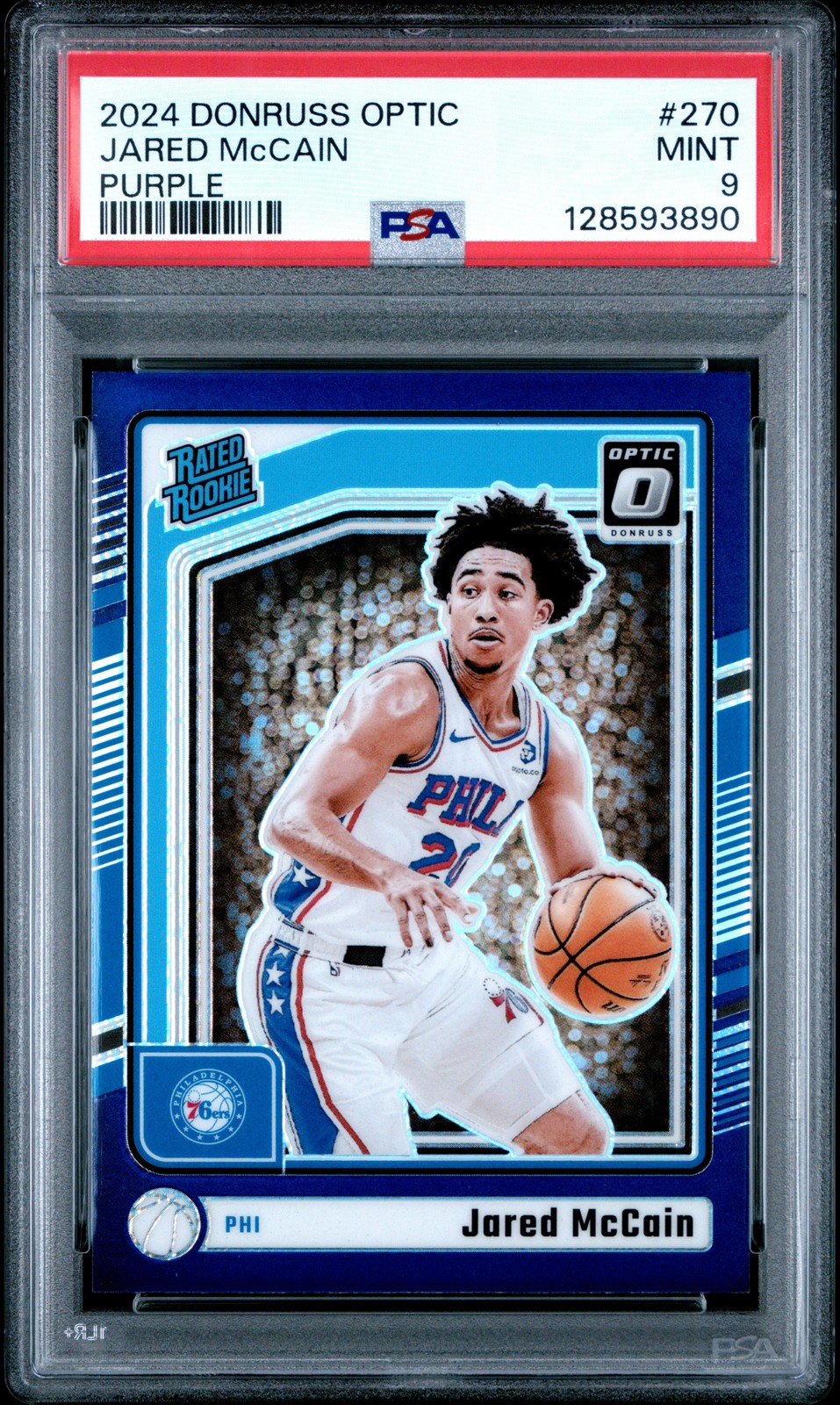 2024 PANINI DONRUSS OPTIC PURPLE #270 JARED MCCAIN PSA 9