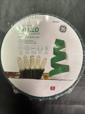 GE Energy Smart 150 Count Warm White Miniature LED Christmas String Lights NEW