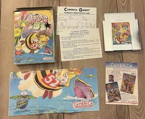 Bee 52 (Nintendo Entertainment System, 1992) w/ Box Poster Inserts Tested
