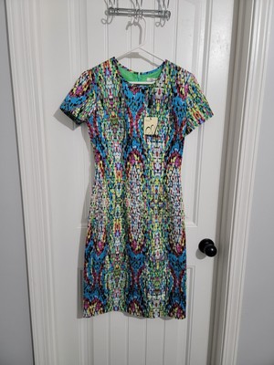 Amelia NY Cotton Multicolor Mosaica Bright Dress, Size 2
