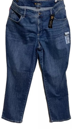 Jean Lee para mujer talla grande 16 tiro medio pierna recta estilo Seattle mediano nuevo con etiquetas