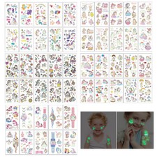 NEW 50 Sheets Luminous Cartoon Glow Tattoos Temporary Glow In The Dark Tattoos