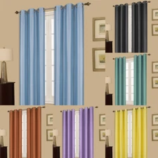 2 PANELS LINED HEAVY THICK  BLACKOUT GROMMET WINDOW CURTAIN DRAPE TREATMENT K86
